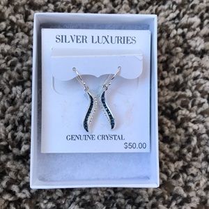 Blue and Silver Dangle Earrings